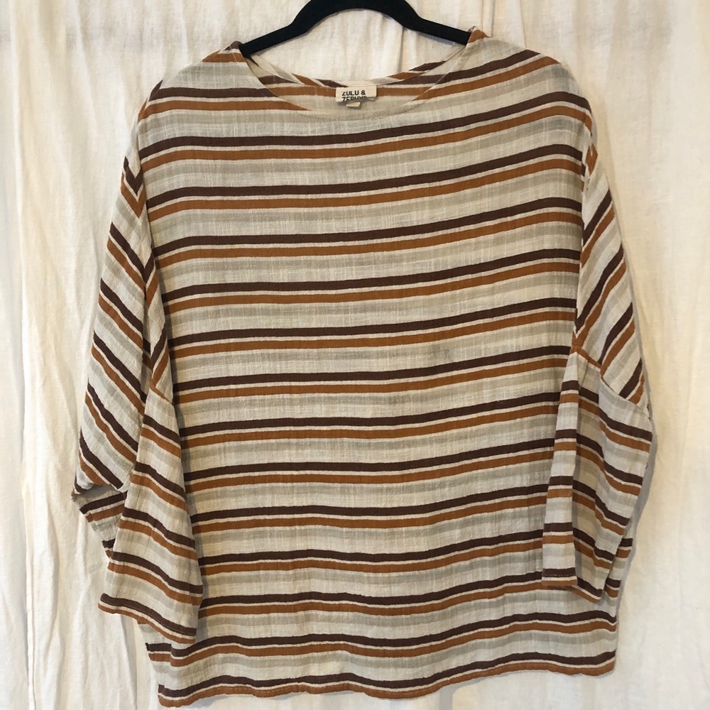Stripped linen 70’s oversized shirt